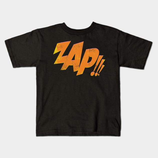 Zap! Superhero sound effect Kids T-Shirt by GraficBakeHouse